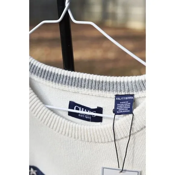 Chaps Flag Sweater NWT White - Picture 4 of 5